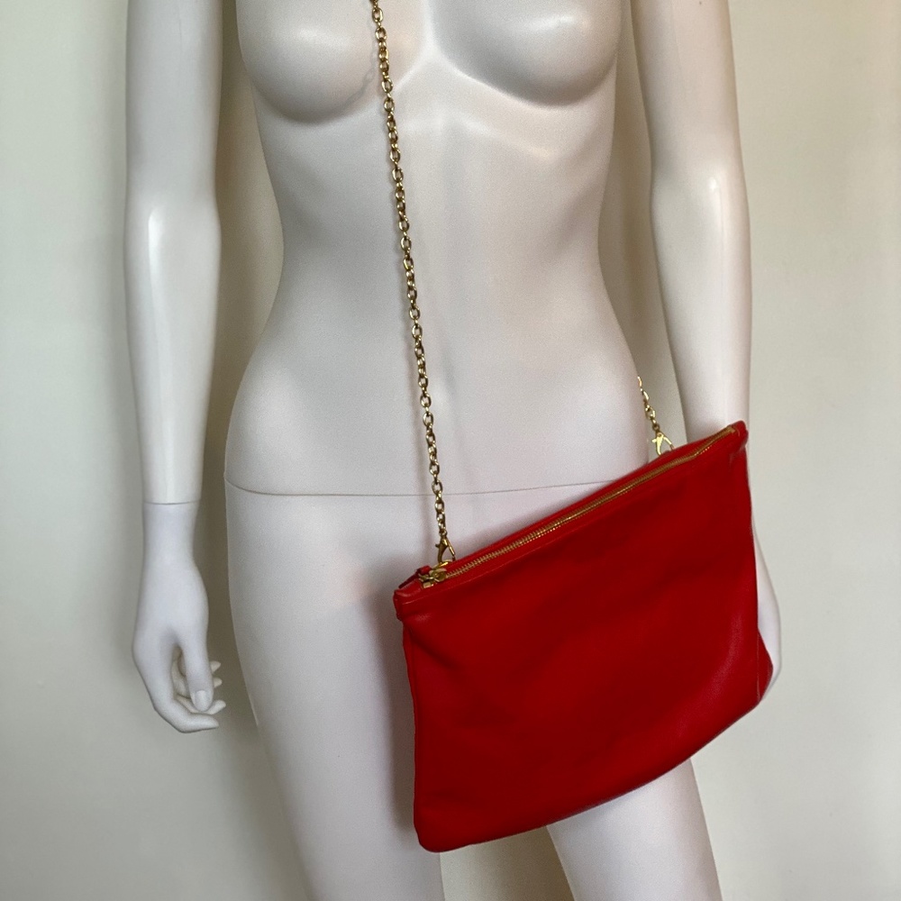 Holly & Tanager red leather crossbody / clutch